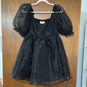 Black Puff Sleeve Dress